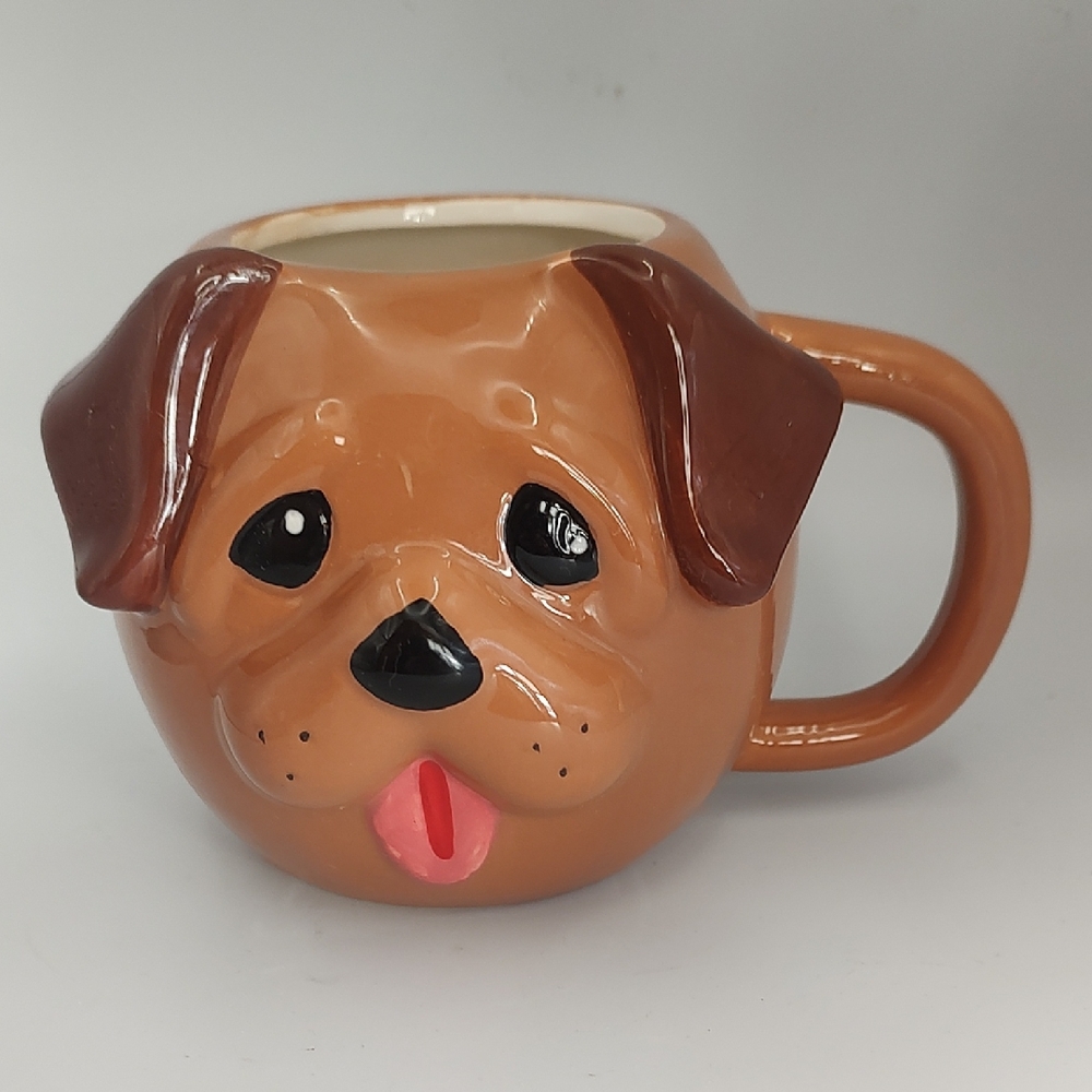Cute Brown Puppy Dog Face 3D Ceramic Coffee Mug 10-12 oz Novelty Home Decor